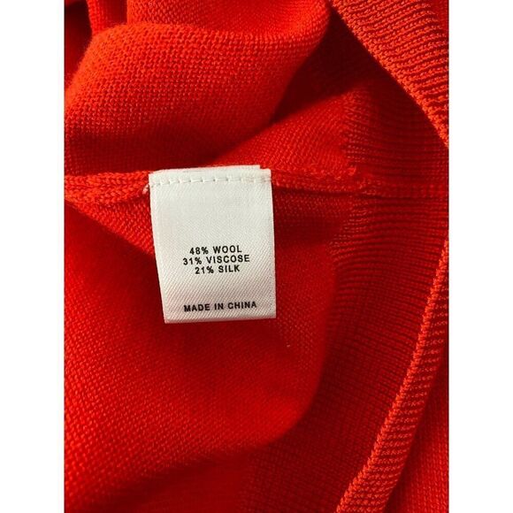 St. John Sweater Set Orange Cardigan St Wool Silk Small - Picture 6 of 11